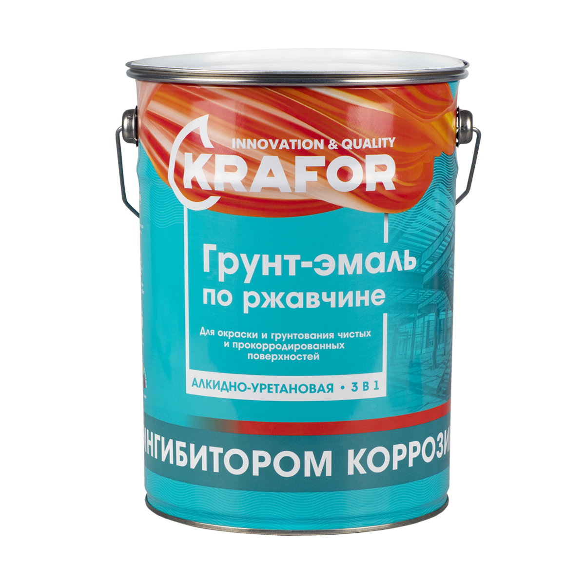 Грунт- эмаль по ржавчине серая  5,5 кг (1/4) "krafor"