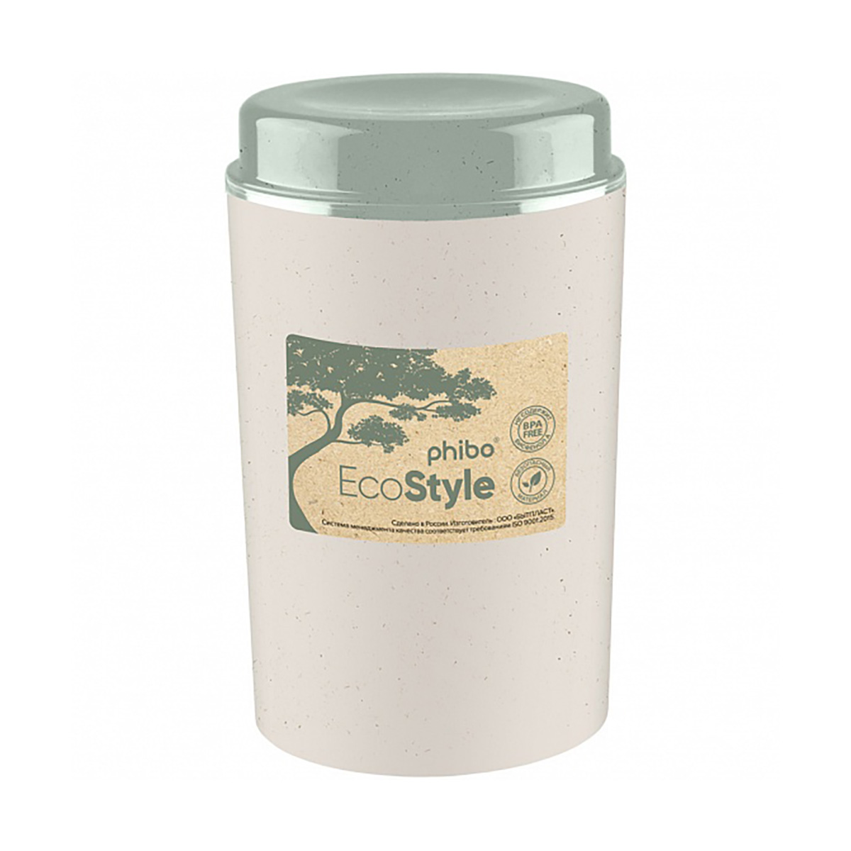 Емкость для сыпучих продуктов "deluxe" 1,4 л (бежевый флэк) (1/9) "бытпласт"