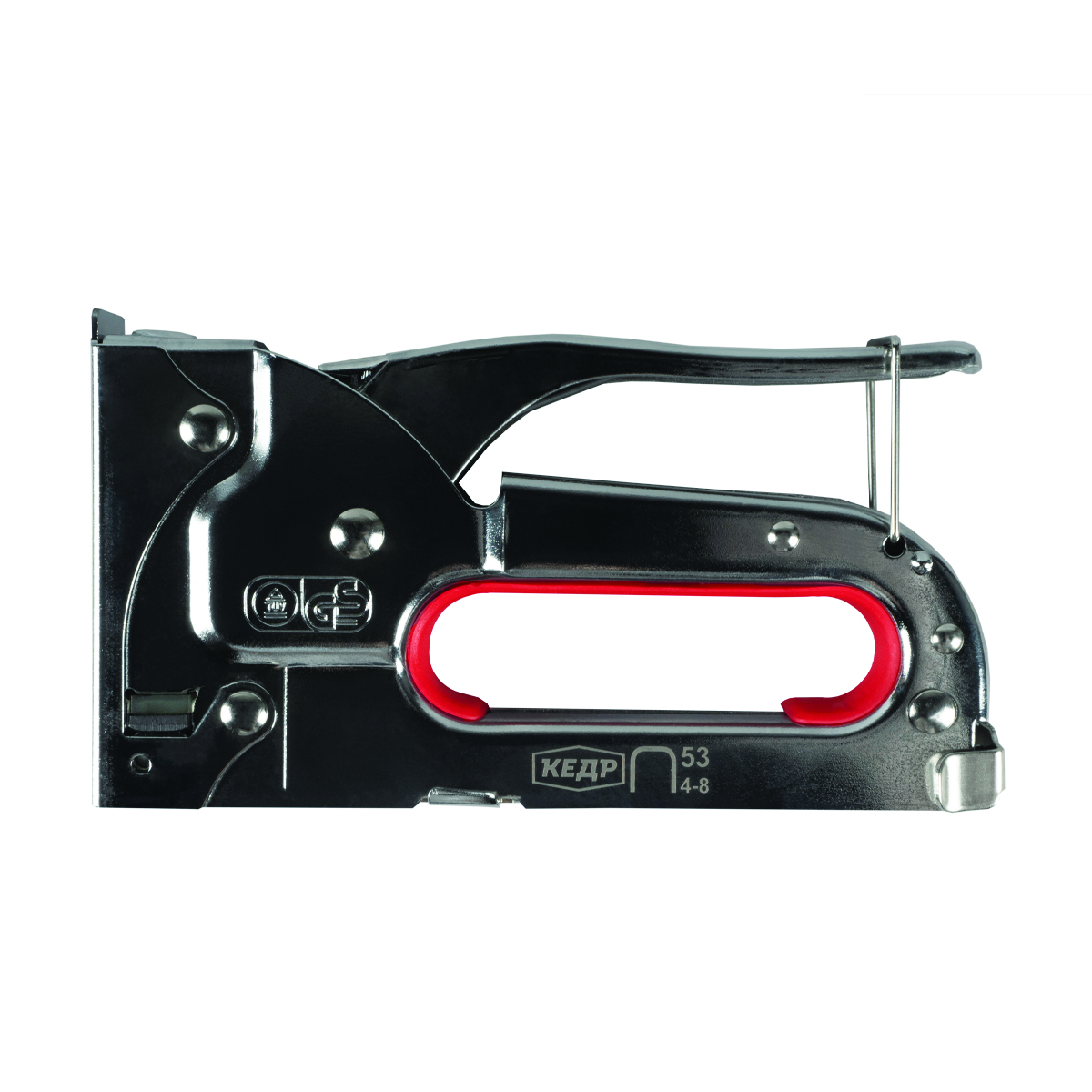 Пистолет скобозабивной хром. для скоб (тип 53) 4-14 мм (1/10/40) "кедр"  022-1005