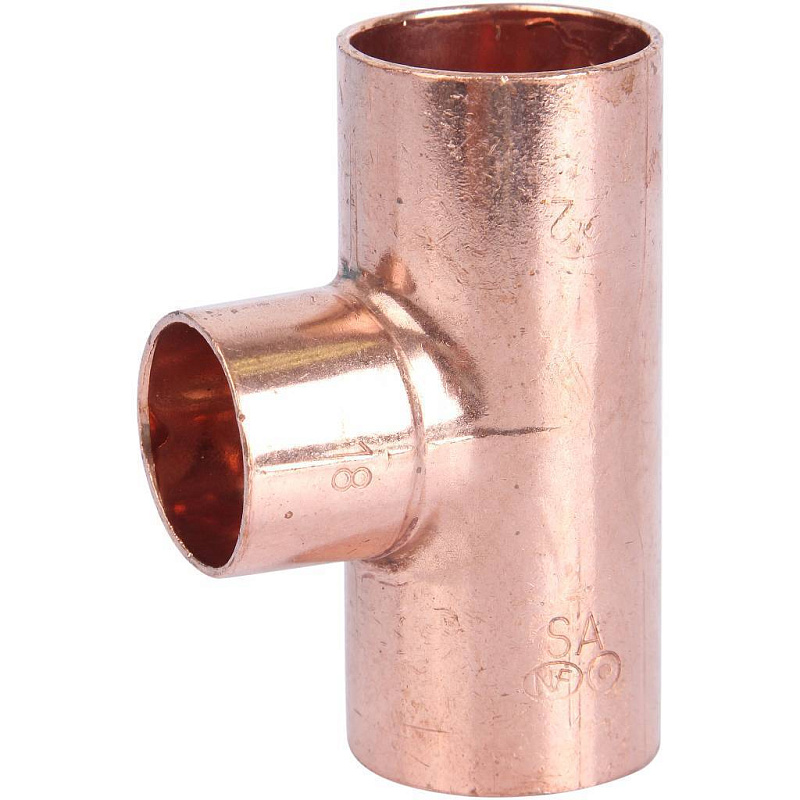 Тройник переходной 22х18х22 мм медный под пайку SANHA 15130221822