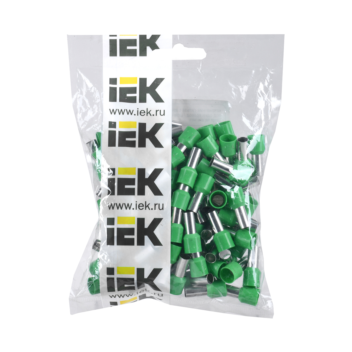 Наконечник-гильза е 16-12  16 мм² с изолир. фланцем, зеленый, упак. 100 шт. (1/6/144) "iek"