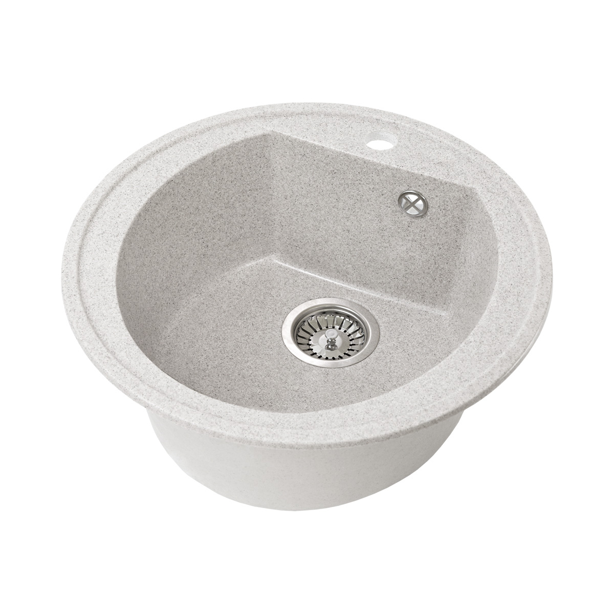 Мойка для кухни врезная искуств. камень gs-07-310 d-500 мм серая "granstones"