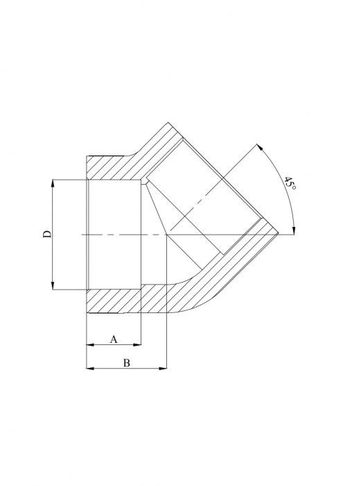Колено 45° D = 110 мм полипропилен PP-R100 серый HEISSKRAFT