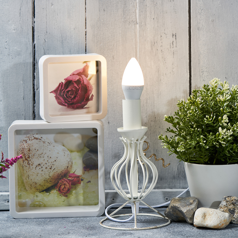 Лампа светодиодная "rexant" свеча (cn) 11,5w 2700 k 1093 лм  e14, тепл. свет (10/100) 604-027