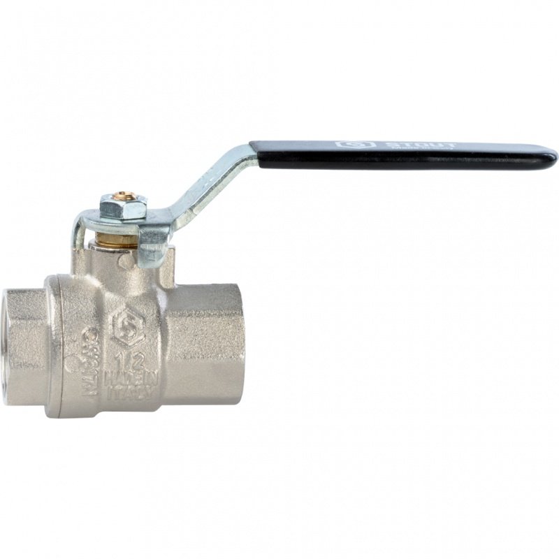 Кран шаровый STOUT ВВ 1/2" полнопроходной, рычаг