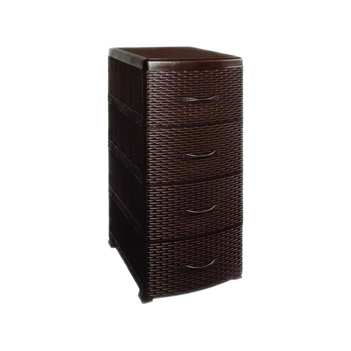 Комод "ротанг"  4-х секцион. (коричневый) (1) "виолет"