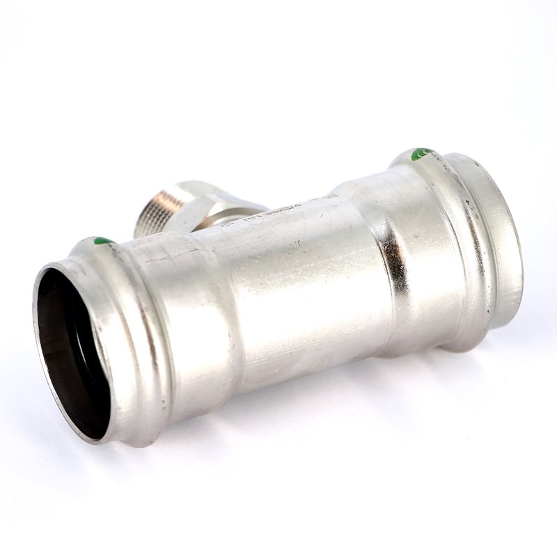 Тройник пресс-Н 35х3/4"х35 нержавеющая сталь Sanpress Inox VIEGA