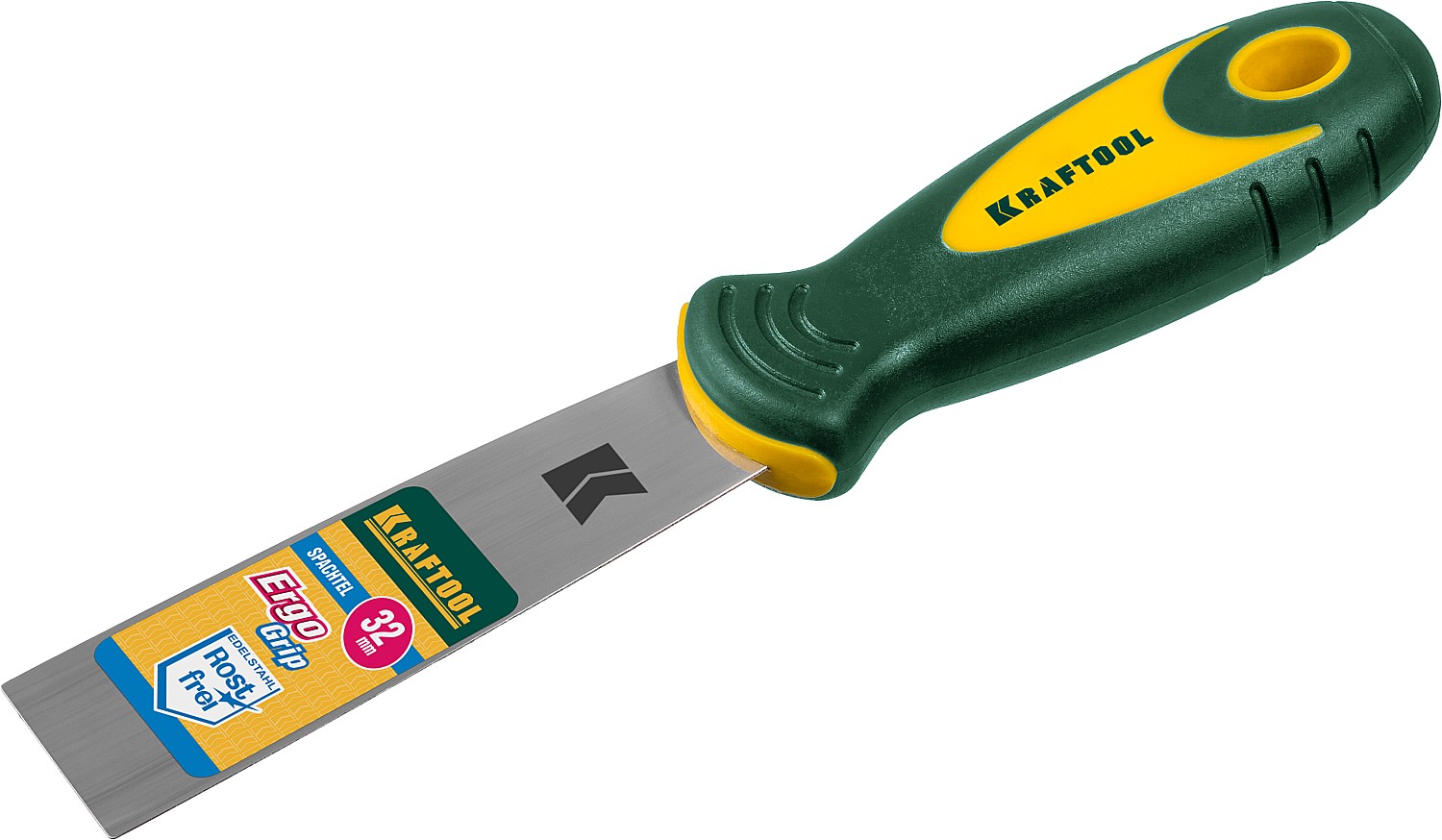 KRAFTOOL 30 мм, х-образное профилированное полотно, двухкомпонентная ручка, нержавеющий, шпатель (10035-030)