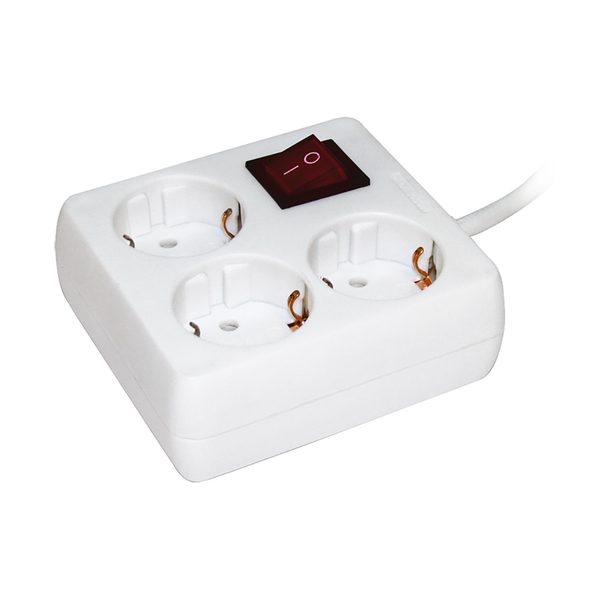 Удлинитель с заземл. и выключ. 3 розетки, у-с03к, 2p+pe/3 м 3*1 мм, 16а (1/10/40) "iek"