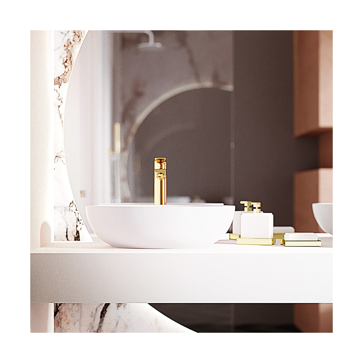 Раковина накладная "ringo slim 53" белая "sanita luxe"  wb.ct/ringo/53-n.slim/wht.g/s1