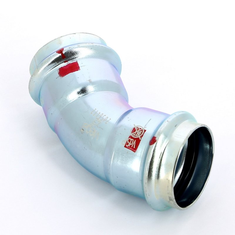 Угол пресс 45°42 оцинкованная сталь Prestabo VIEGA