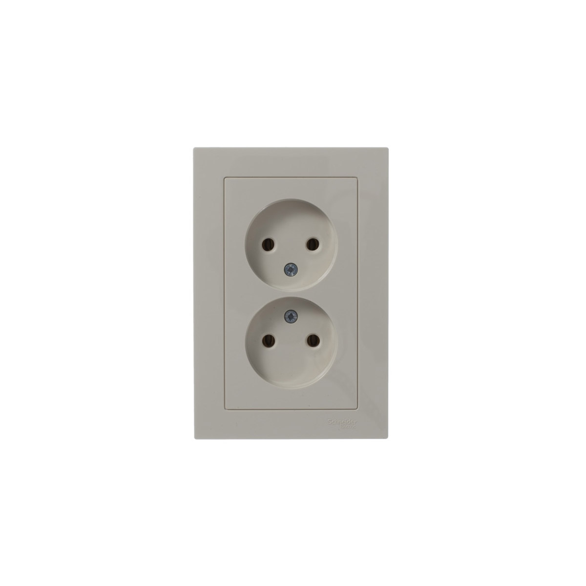 Розетка "atlasdesign" 2-х местн. 16а, бежевый (1/15/90) "schneider"