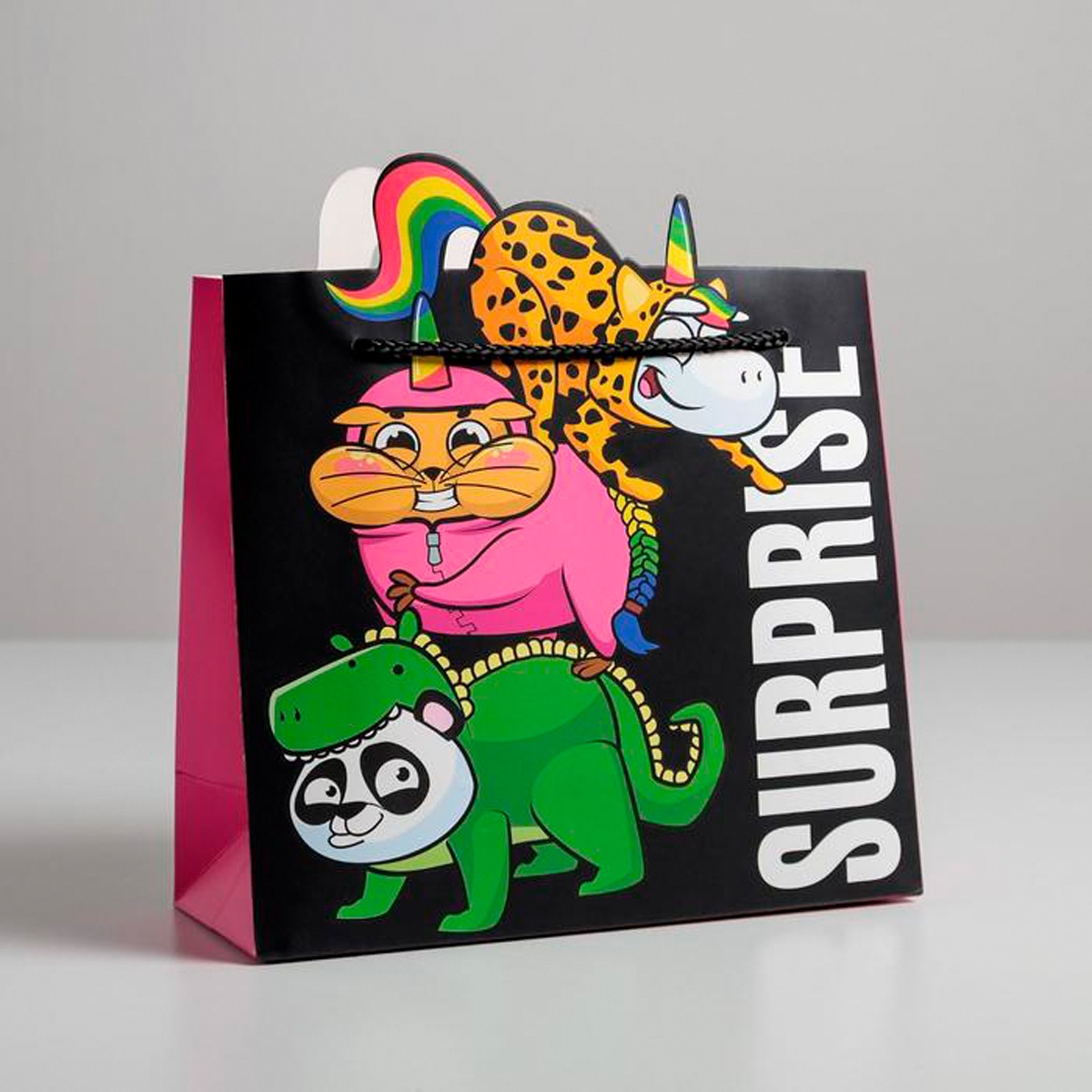 Пакет подарочный "surpprise" 25*26*10 см (1/334) "дарите счастье" 5266626