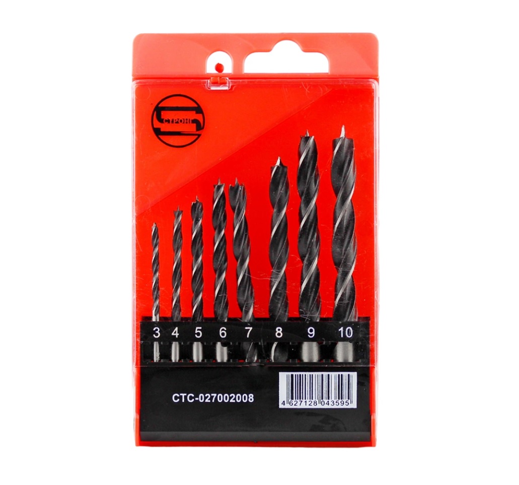 Набор сверл по дереву из 8 шт Strong СТС-027002008 (3, 4, 5, 6, 7, 8, 9, 10 мм)