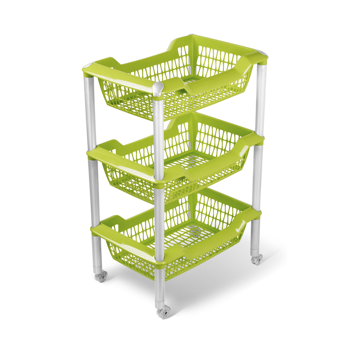 Этажерка "джета" 3 корзины на колесах (оливковая) (1/4) "мартика" с735олв