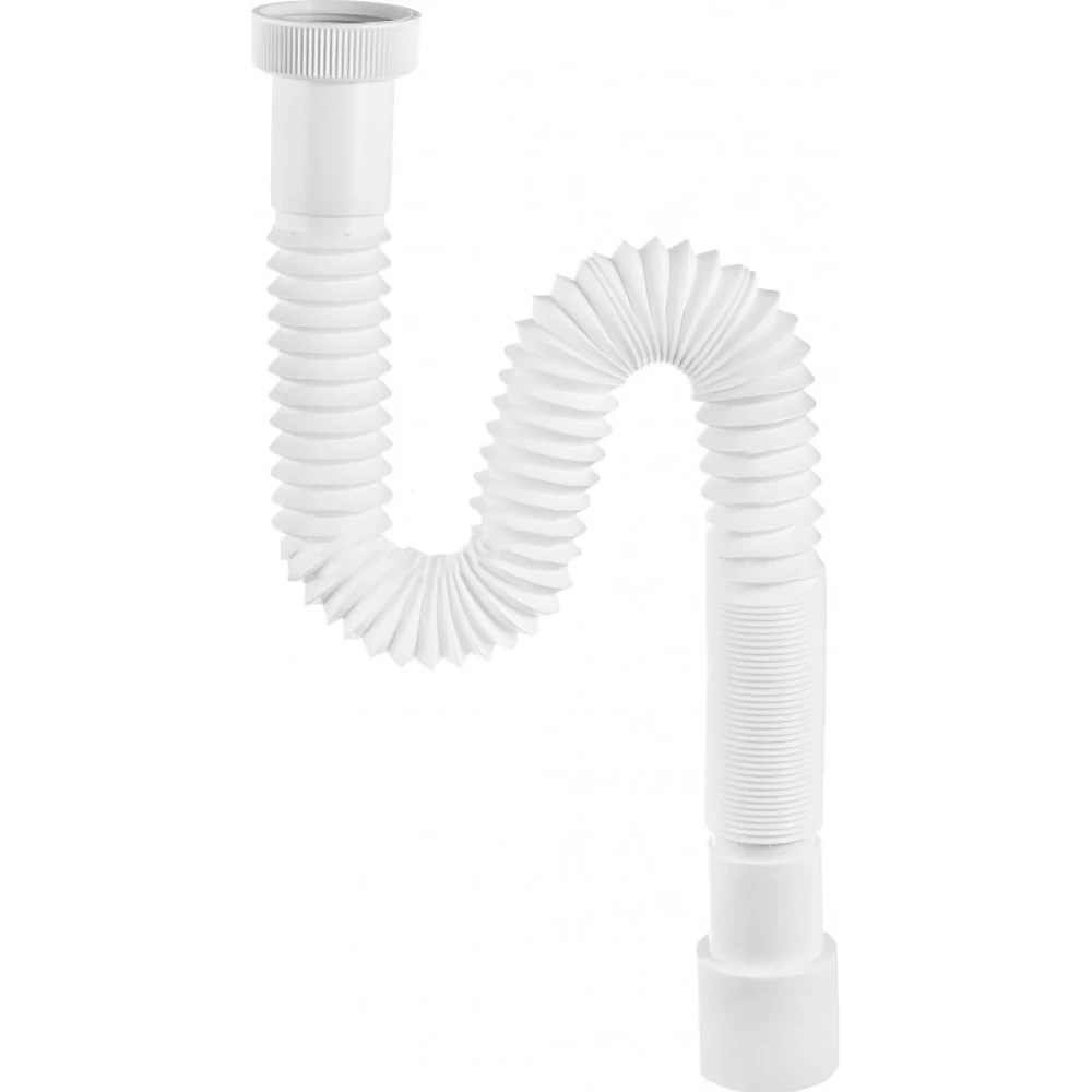 Сифон гофрированный Мини Элит 1 1/2 х 40/50 мм без выпуска, L800 мм, с хомутом жёсткости WIRQUIN