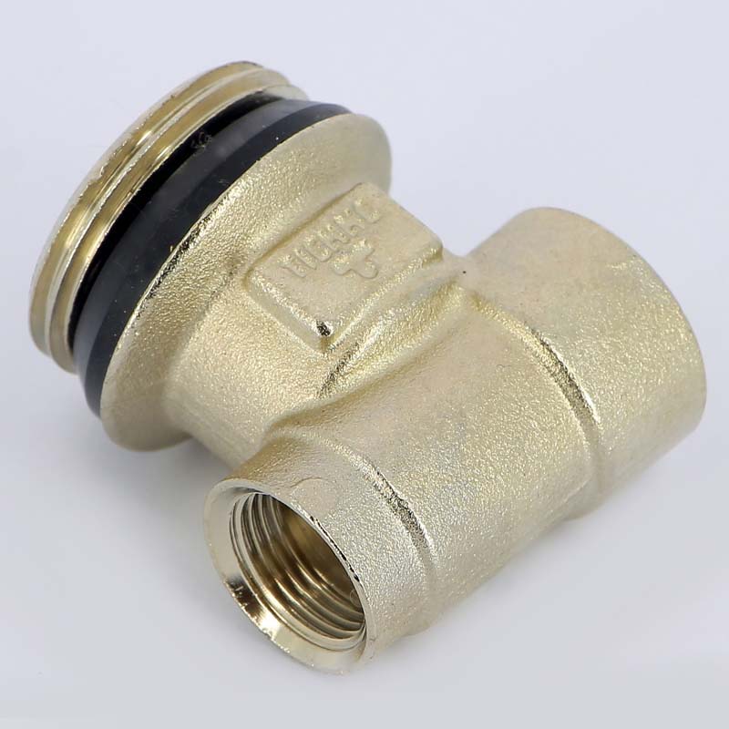 Концевик (тройник) для коллектора TIEMME 1/2"х1"х3/8" никелированный