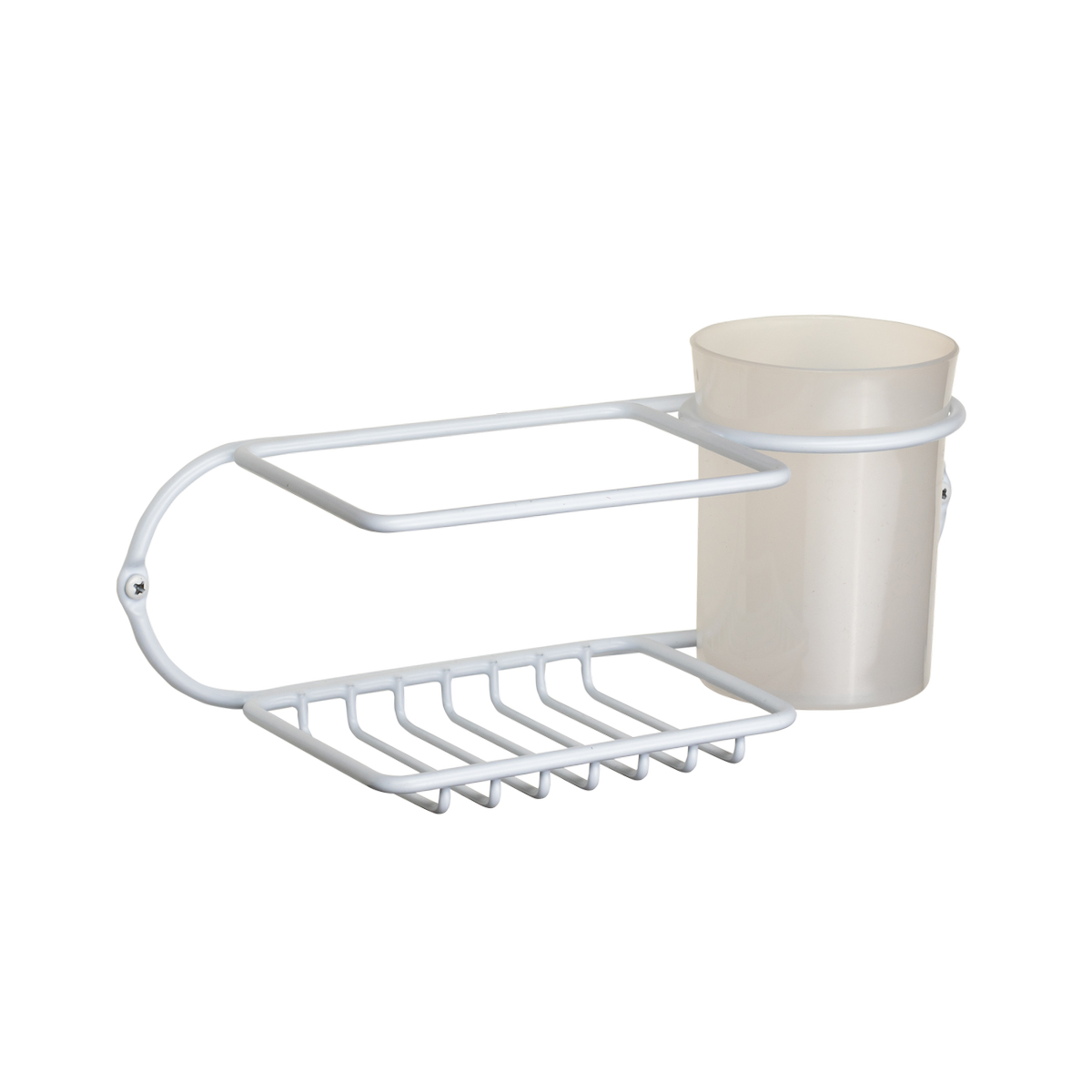 Стакан для ванной комнаты настенный с полкой "colors" (белый) (1/48) "swensa" swr-19005-14