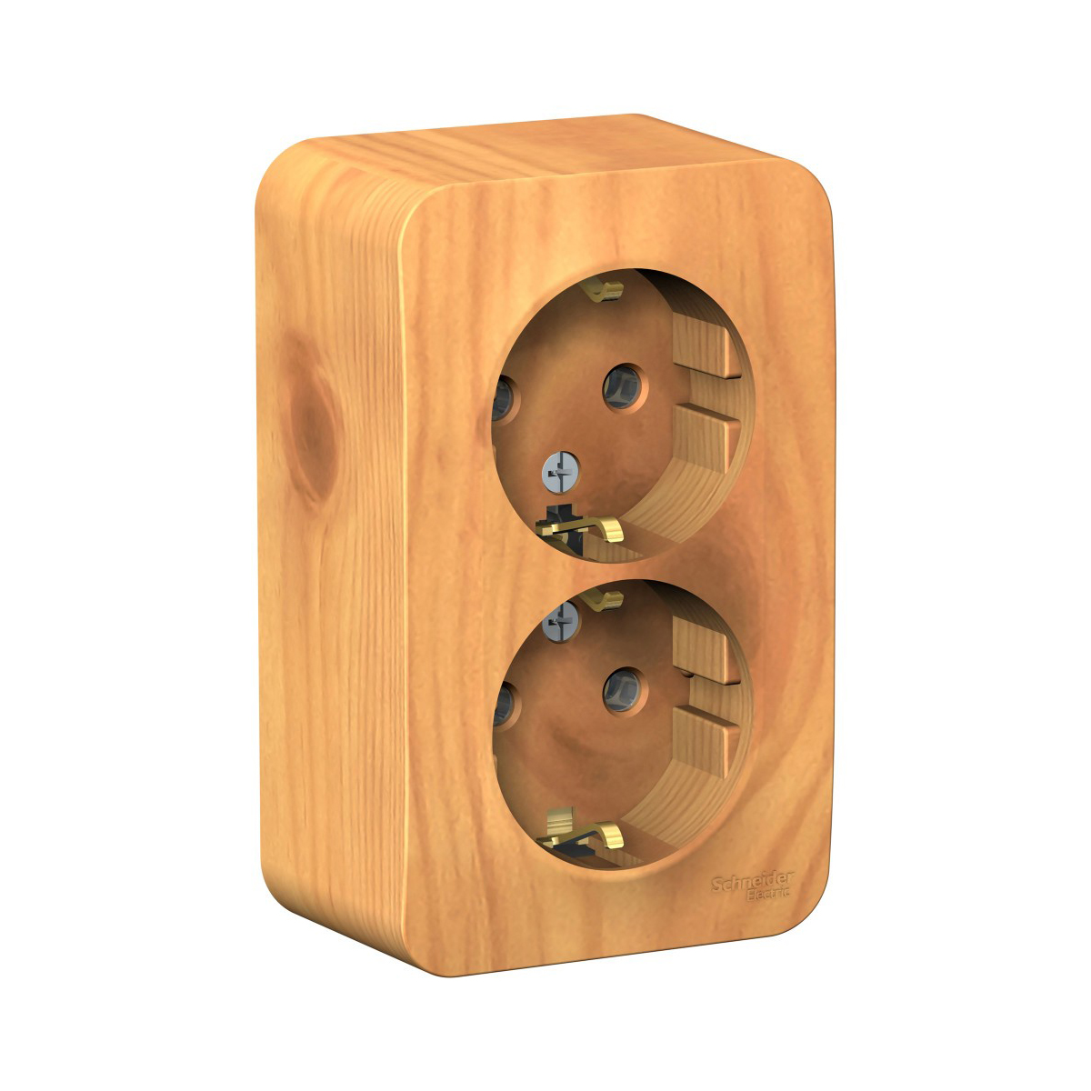 Розетка открыт. уст. "blanca" 2-х местн. с заземл. 16а, ясень (1/8/16) "schneider"