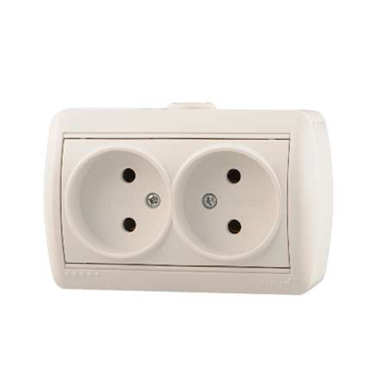 Розетка открыт. уст. "nata" 2-х местн. (керамика) белый (1/10/120) "lezard" 710-0200-128