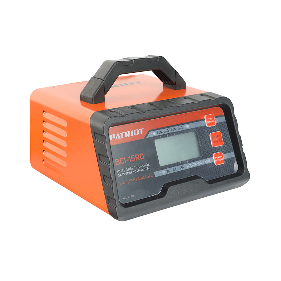 Зарядное устройство bci-15rd 2,2-300 а/ч, 12/24в (1/10) "patriot" 650301915