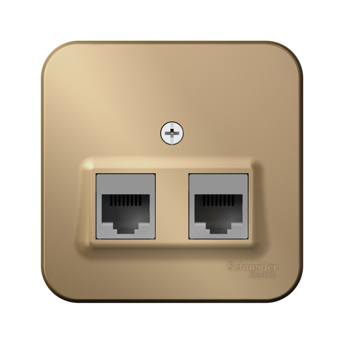 Розетка компьютерная открыт. уст. "blanca" 2-х местн. rj45, титан (1/12/24) "schneider"