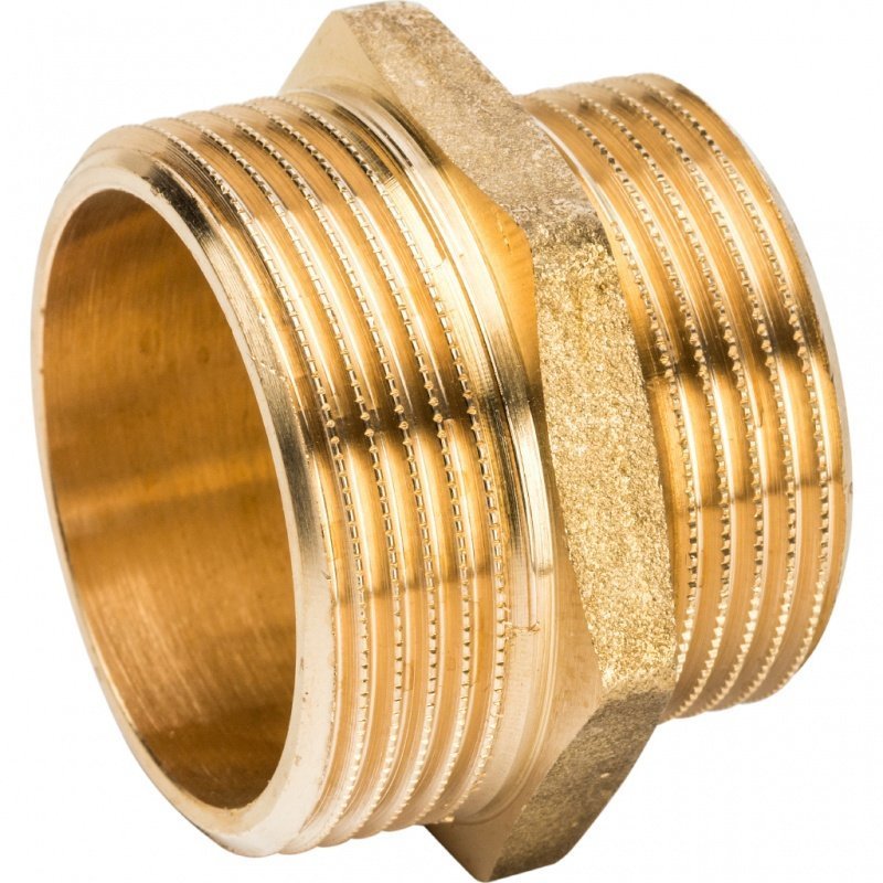 Ниппель переходной резьбовой НР 1"1/2 x 1"1/4 латунь STOUT