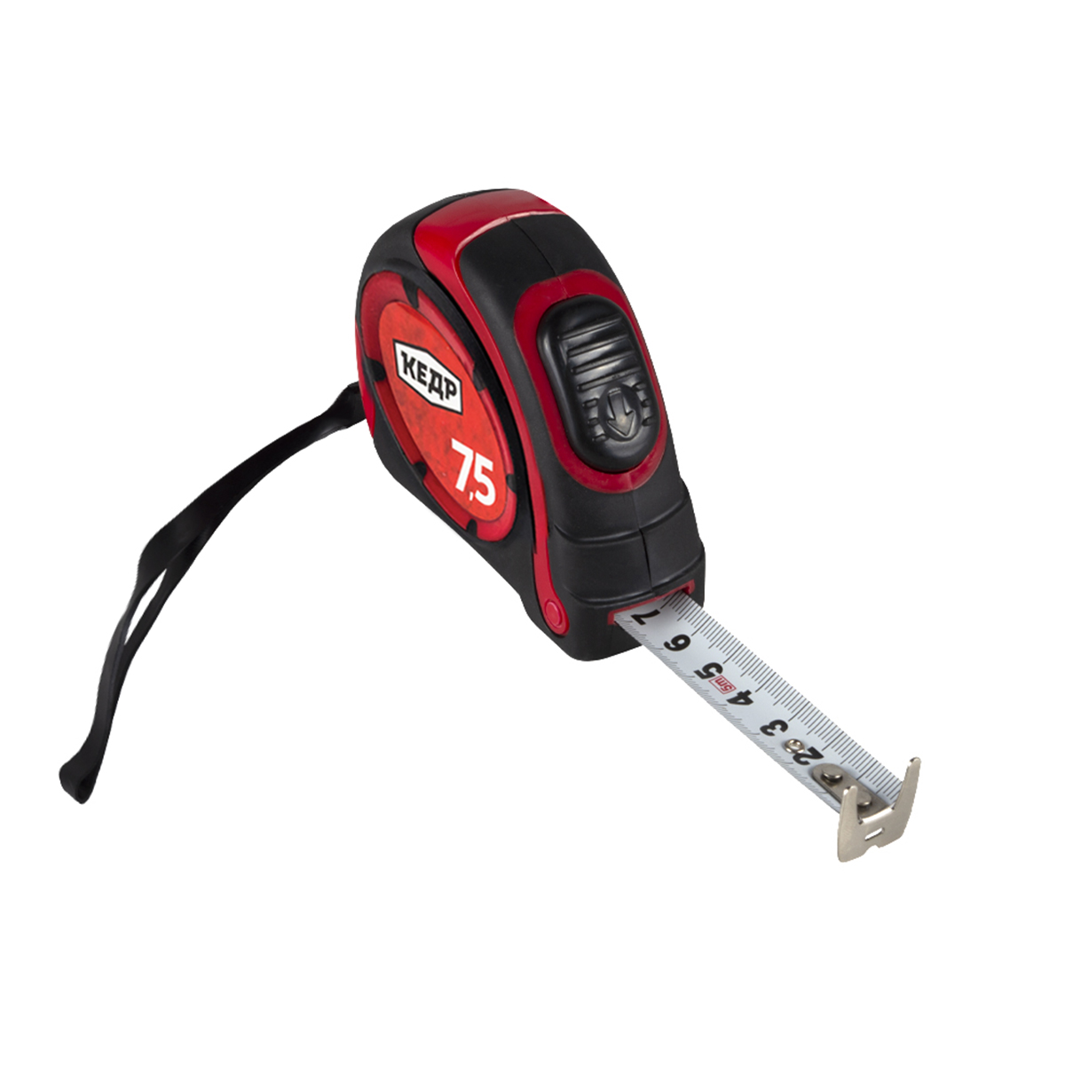 Рулетка с автостопом, двухкомп. корпус, двустор. мат. полотно  7,5 м/25 мм (1/6/60)"кедр"  015-0725