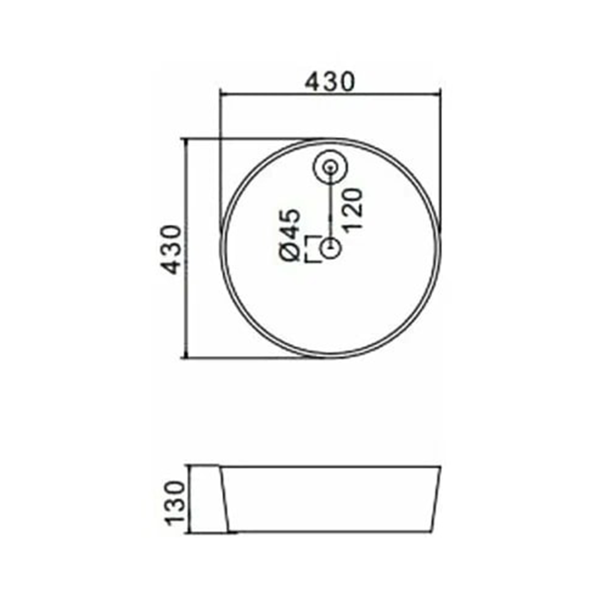 Раковина накладная gt104 керамическая 43*43*13 см, белая (1) "gappo"