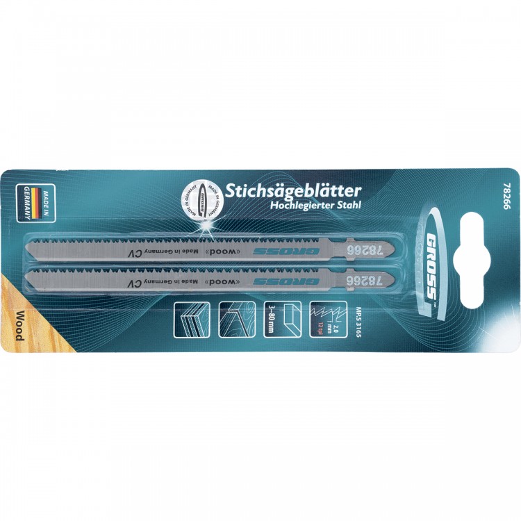 Полотна для электролобзика  по дереву, 2 шт, ( 3165 ) Gross (78266)