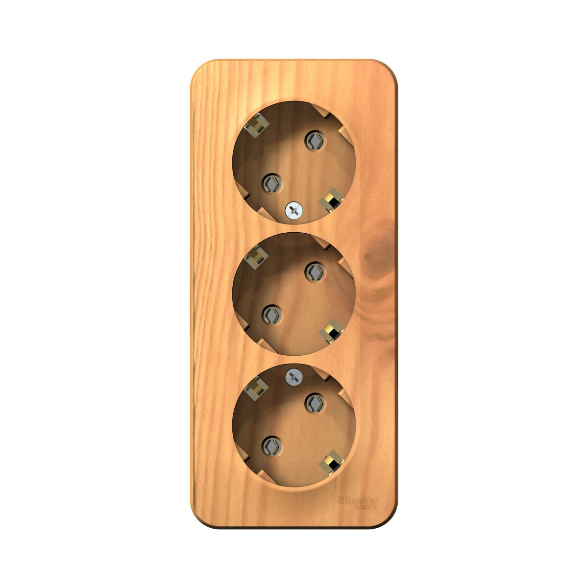 Розетка открыт. уст. "blanca" 3-х местн. с заземл. 16а, ясень (1/5/10) "schneider"