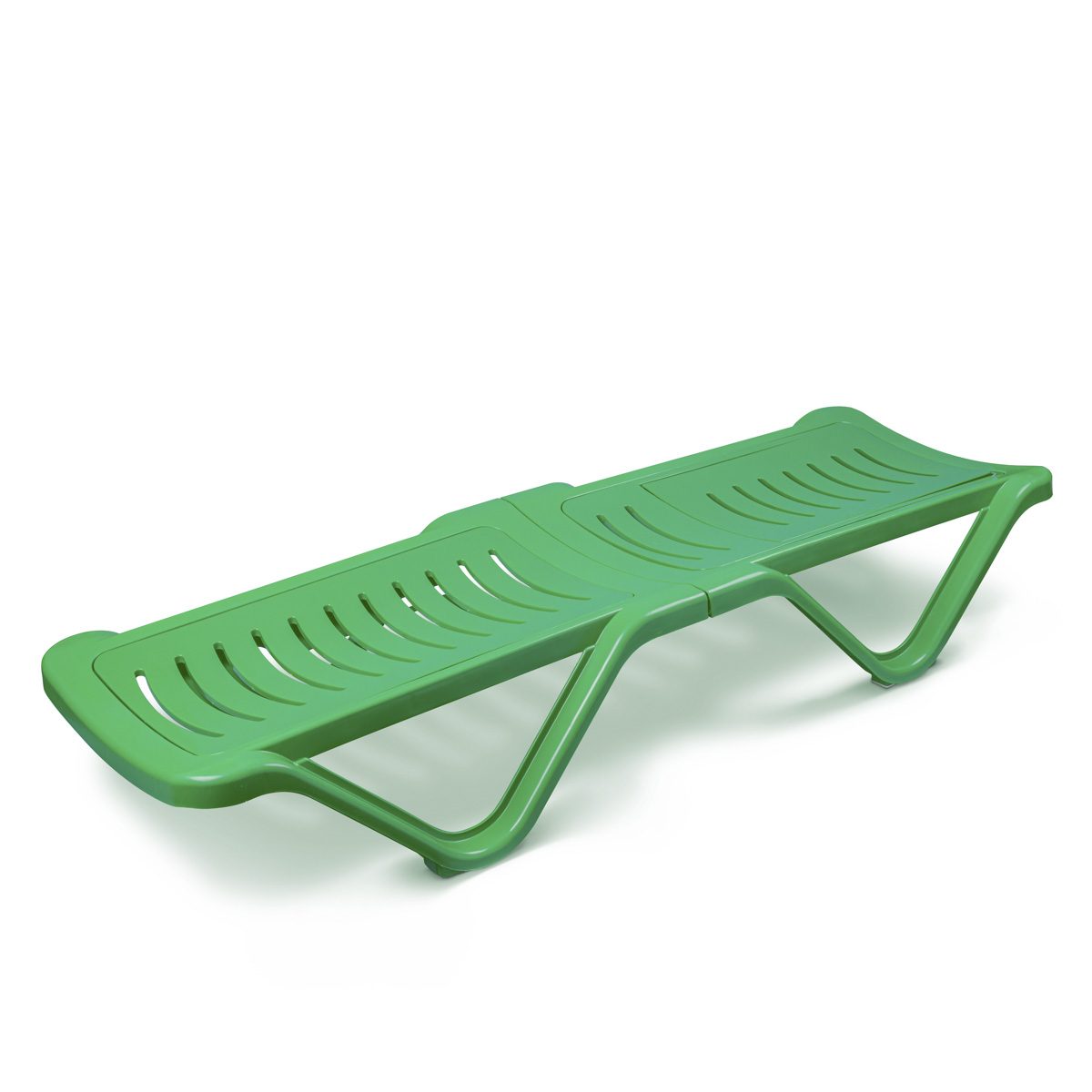 Шезлонг пласт.  192*62*32 см (зеленый) (1) "альтернатива" м3562