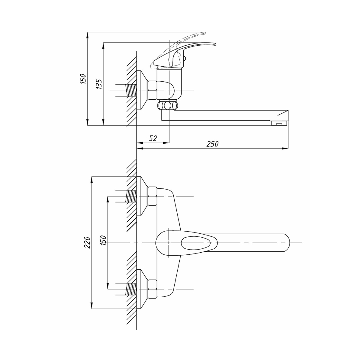 Смеситель для кухни (настенный) "tsarsberg" tsb-920-3507 (1/10) "профсан"