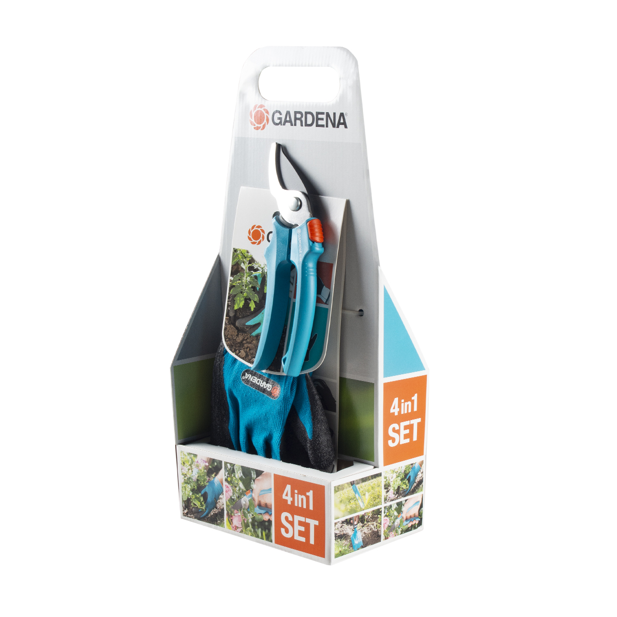 Набор садовый (секатор, лопатка, совок, перчатки садовые) (1/20) "gardena" 08965-30.000.00