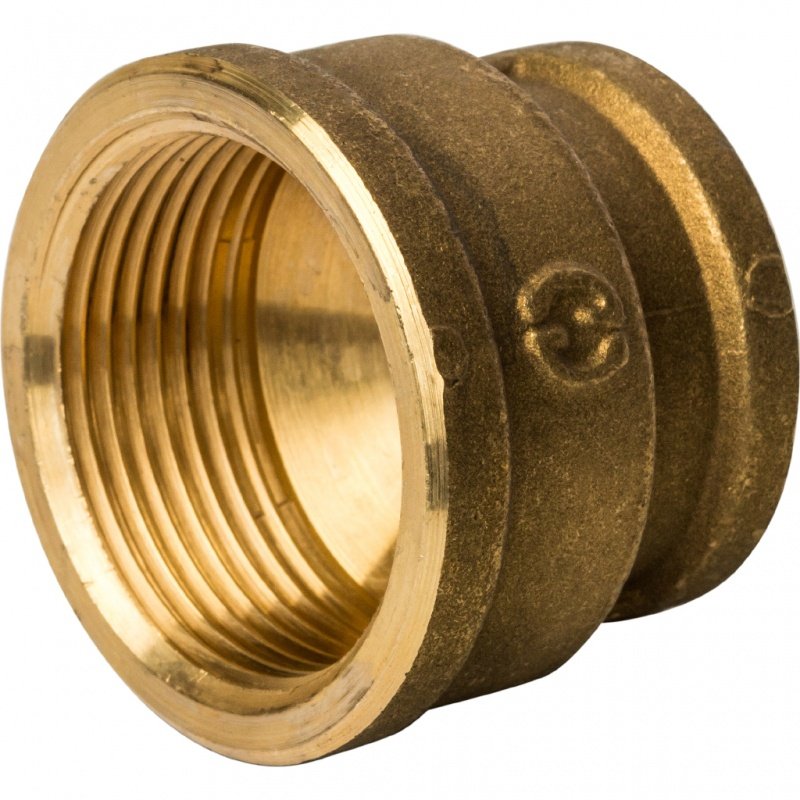 Муфта резьбовая переходная 1"1/4 x 1/2" ВР латунь STOUT