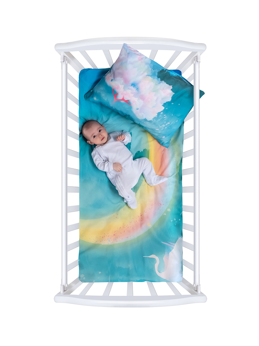 Постельное белье "облачко" для новорожденных new moon простыня на резинке (бязь-люкс) (1)