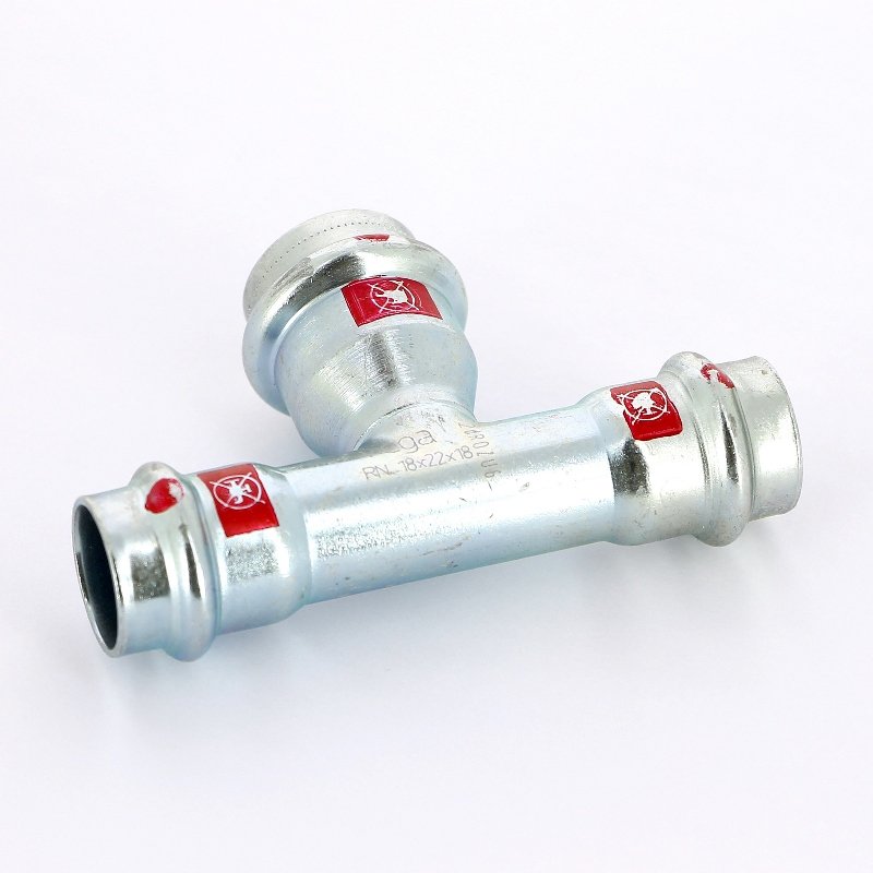 Тройник пресс 18x22x18 оцинкованная сталь Prestabo VIEGA