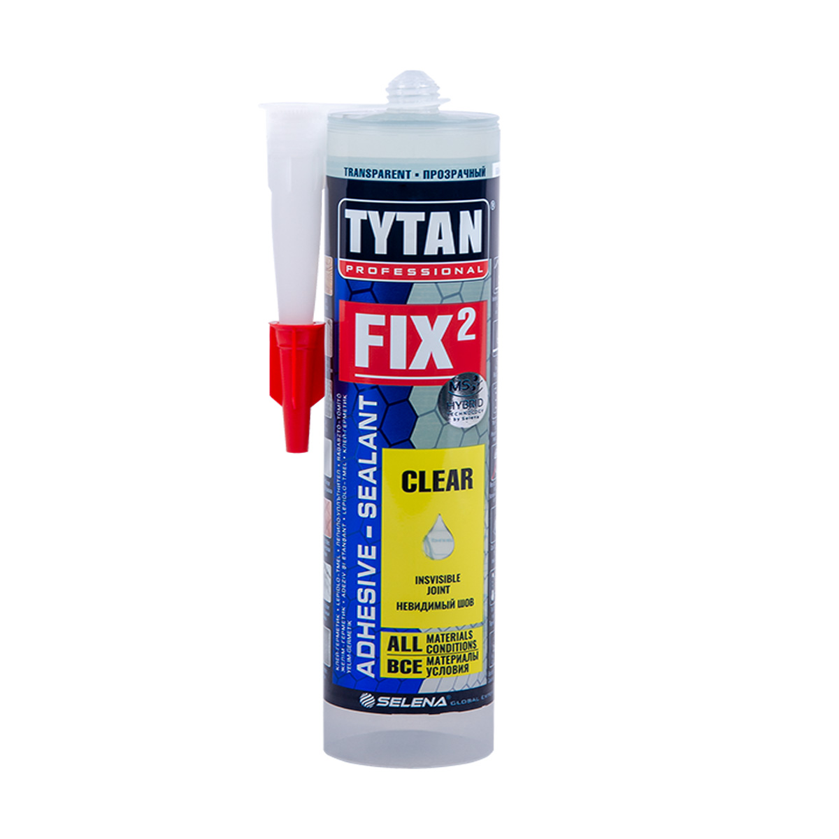 Клей-герметик "fix² clear" прозрачный 290 мл (12) "tytan professional"