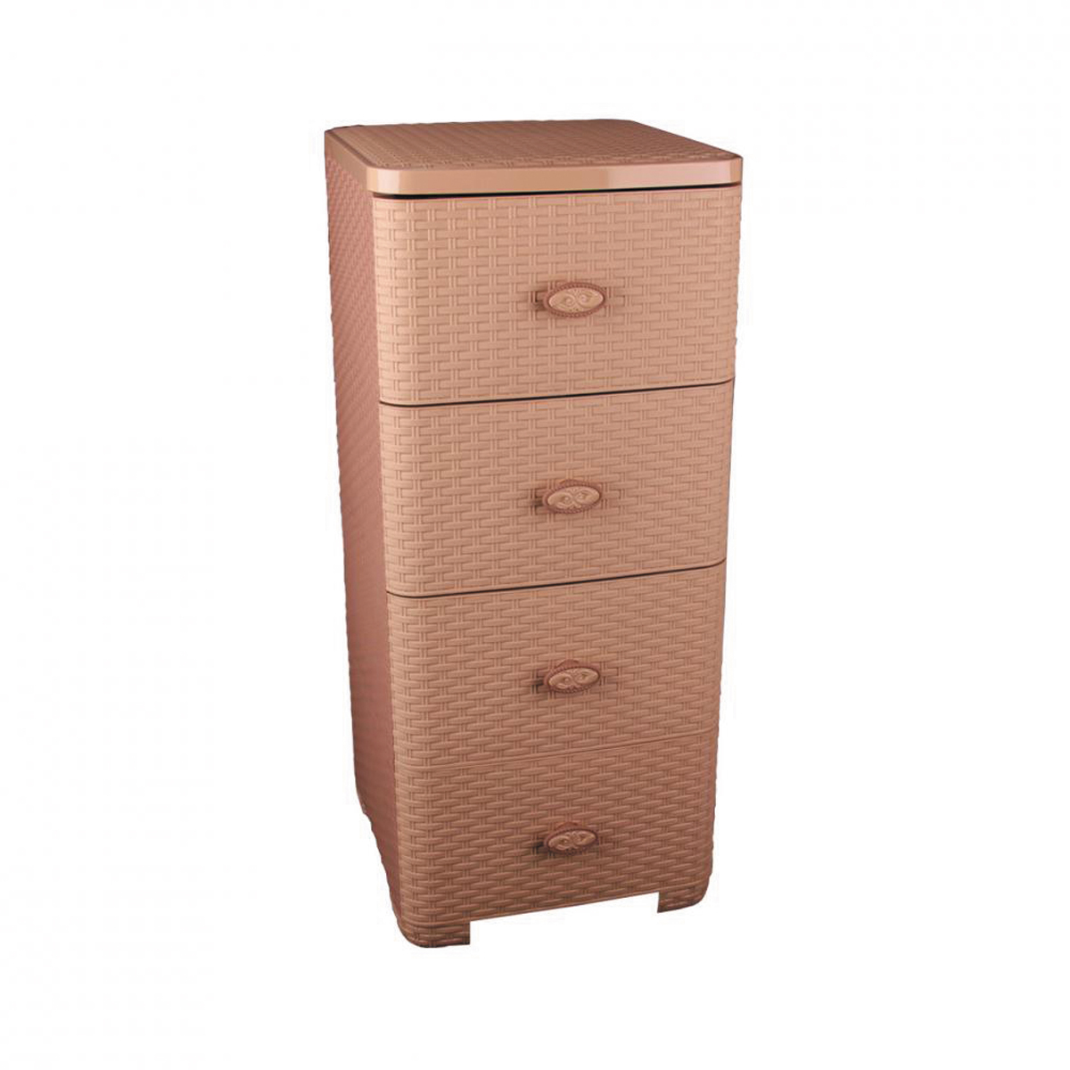 Комод универс. "плетенка"  4-х секционный (какао) (1) "альтернатива" м2434