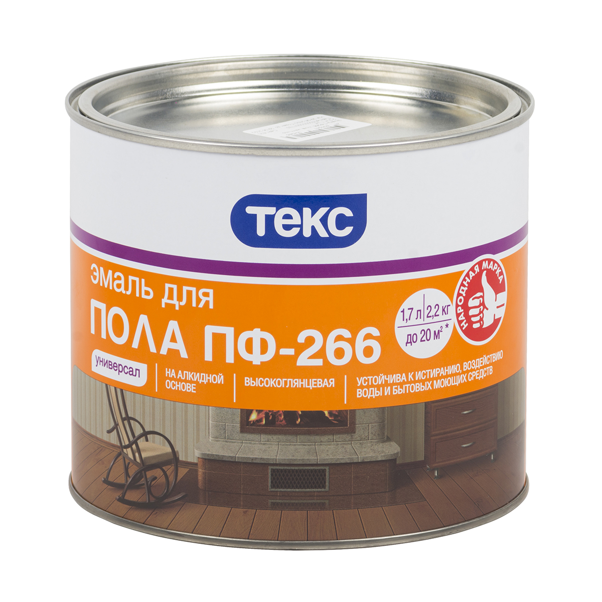 Эмаль "универсал" пф-266 золотисто-коричневая 2,2 кг (1/6) текс