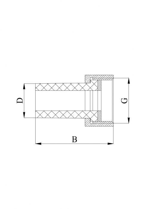 Переходник с накидной гайкой 32 х 1"1/4 (ВР) серый ПП (PP-R100) HEISSKRAFT