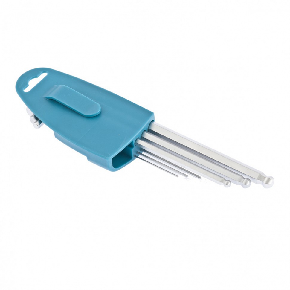 Набор ключей имбусовых HEX, 1.5-10 мм, S2, 9 шт, экстра-длинные с шаром, сатинированные Gross (16404)