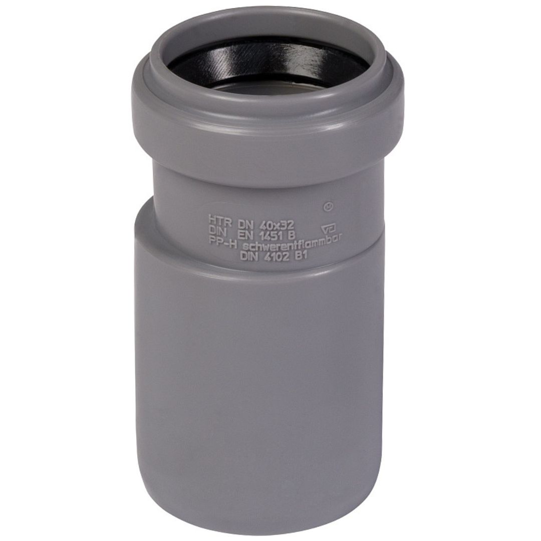 Патрубок короткий канализационный 40 мм х 32 мм, OSTENDORF компенсационный