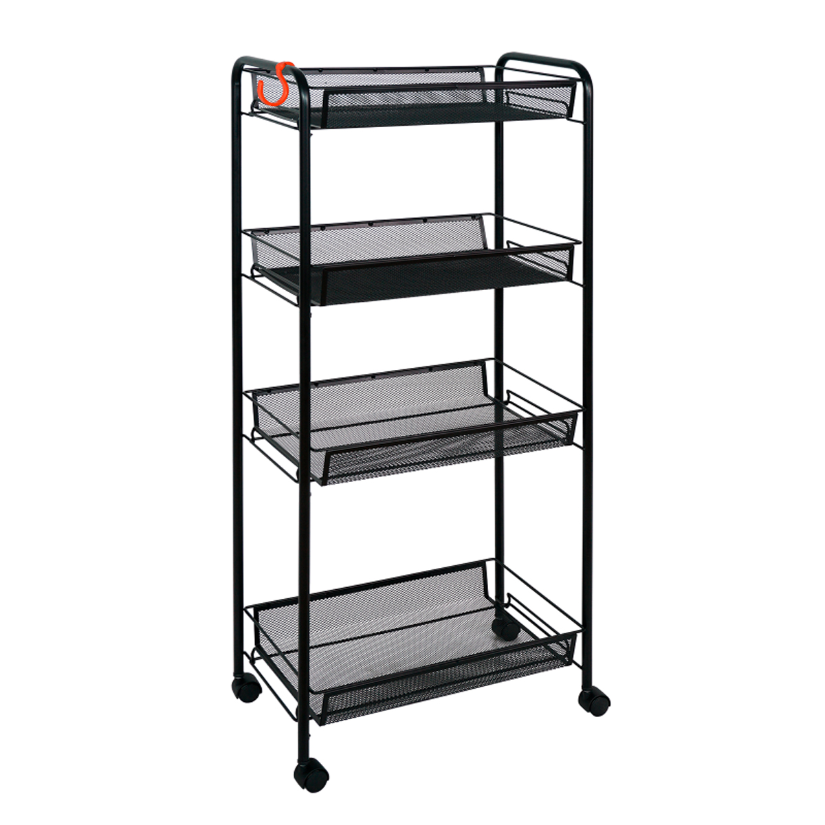 Этажерка "ладья 24к" 4 корзины (440*250*1000 мм) на колесах, черный (1) э 342 ч
