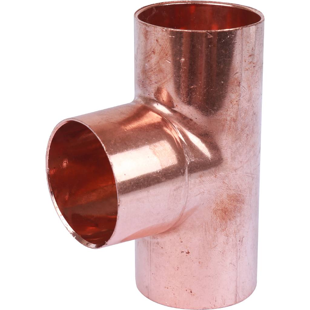 Тройник 35 мм медный равнопроходной под пайку SANHA 1513035