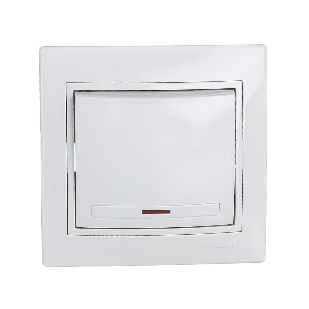 Выключатель "mira" 1 кл. с индикатором, белый (1/10/120) "lezard" 701-0202-111