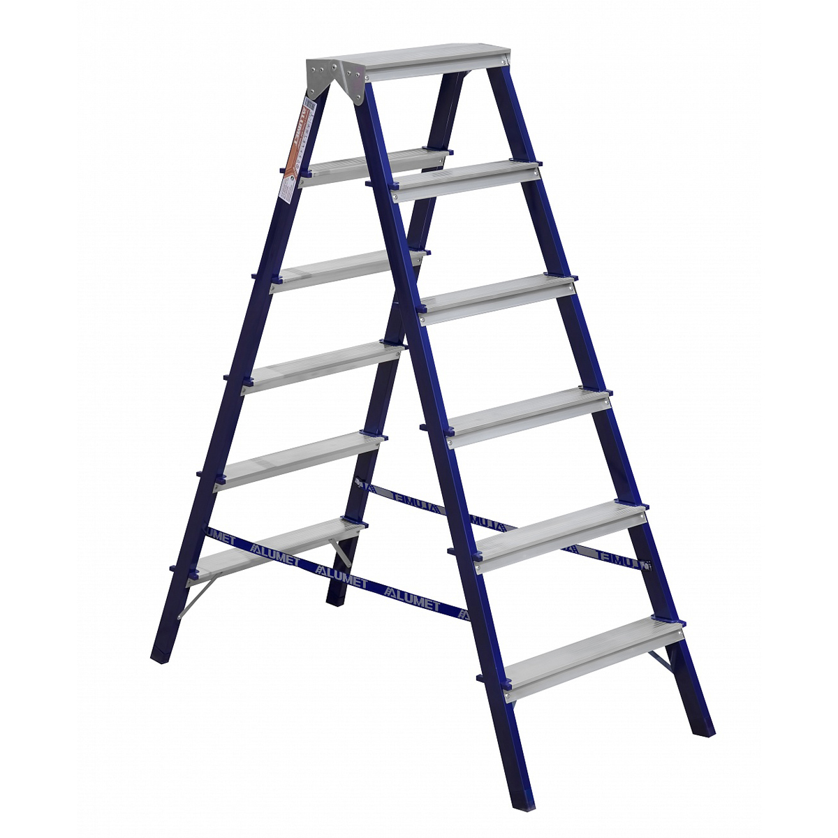 Стремянка двухсторонняя стальная  6 ступеней (1) "алюмет"
