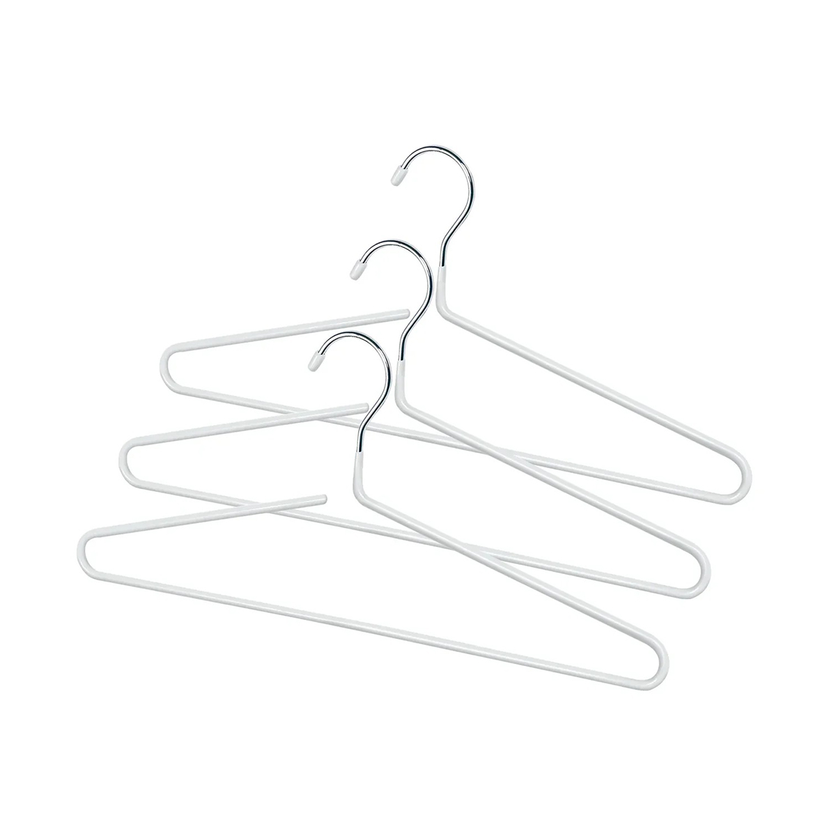 Вешалки для одежды с противоскольз. покрытием, с перекл. (3 шт.) белые (1/20) "valiant" wh-211001s