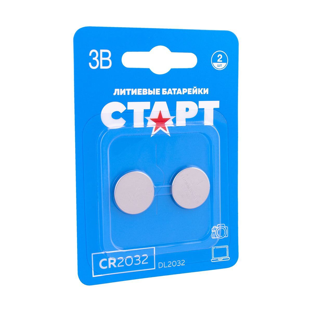 Батарейка "старт" cr2032-bl2 (2 шт. в блистере) (20/160)