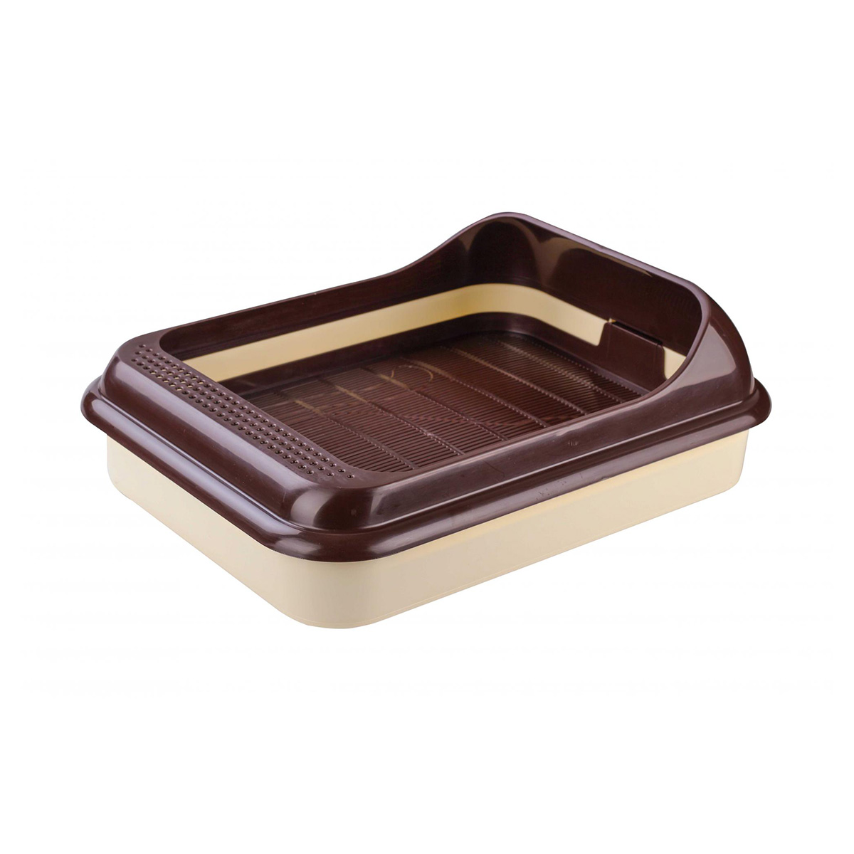 Лоток для животных "верный друг" с решеткой (слон. кость) (1/14) "альтернатива" м6415